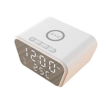 Chargeur de téléphone sans fil noir avec réveil, chargeur Qi pour Airpods