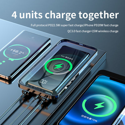 Une batterie ABS, noire, 2 en 1, chargeur sans fil 5V.