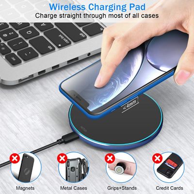 Pad de charge sans fil portatif 2 en 1 Qi 10W Surface miroir pour téléphone portable