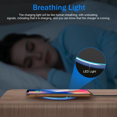 Pad de charge sans fil portatif 2 en 1 Qi 10W Surface miroir pour téléphone portable