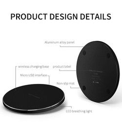 L'alliage d'aluminium Samsung Fast Qi chargeur sans fil Pad 10w Mobile