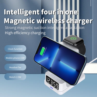 Rapide mobile Qi chargeur sans fil 15W 3 en 1 pour le téléphone de surveillance