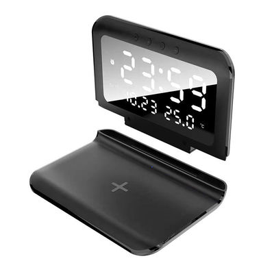 Affichage LED 4 en 1 Chargeur sans fil Qi, Chargeur de téléphone sans fil avec horloge 15w