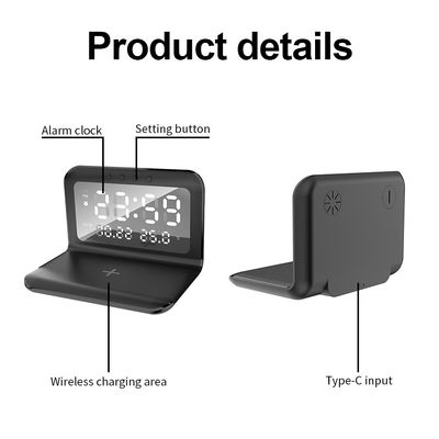 Logos personnalisé Chargeur téléphonique sans fil, Horloge numérique LED avec chargeur