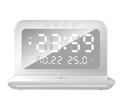 Logos personnalisé Chargeur téléphonique sans fil, Horloge numérique LED avec chargeur