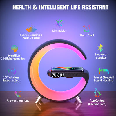 Le haut-parleur du réveil coloré Chargeur sans fil, PC Qi Chargeur haut-parleur