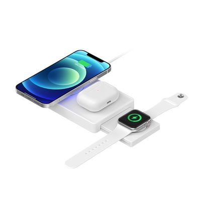 Chargeur sans fil Qi magnétique 3 en 1, base de charge sans fil pour Iphone 9V