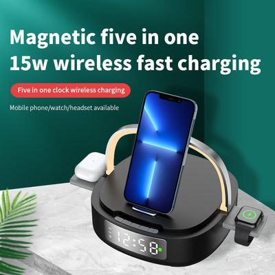 Station de recharge sans fil Qi rapide 5 en 1 15w Utilisation du téléphone portable