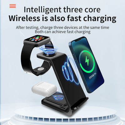 Chargeur sans fil multifonctionnel Qi 3 en 1 15w Pour Iphone Iwatch Type de support téléphonique