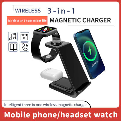 Chargeur sans fil multifonctionnel Qi 3 en 1 15w Pour Iphone Iwatch Type de support téléphonique