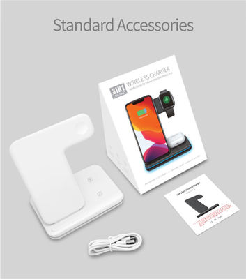 Chargeur sans fil en silicone Qi 3 en 1, chargeur portable de téléphone sans fil 15w