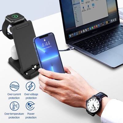 Chargeur sans fil portable 3 en 1 Qi 15w Charge rapide