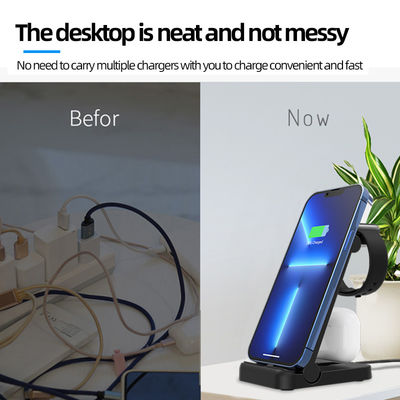 Chargeur sans fil portable 3 en 1 Qi 15w Charge rapide