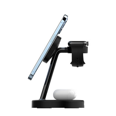 Chargeur magnétique portable certifié FCC, station de recharge sans fil 4 en 1 15w