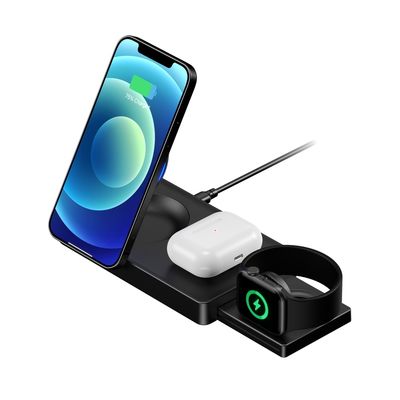 Chargeur sans fil Qi magnétique 3 en 1, base de charge sans fil pour Iphone 9V