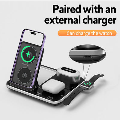 Dimming rapide Qi chargeur sans fil Dock Stand 15W Haute efficacité