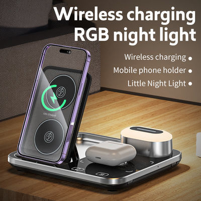 Dimming rapide Qi chargeur sans fil Dock Stand 15W Haute efficacité