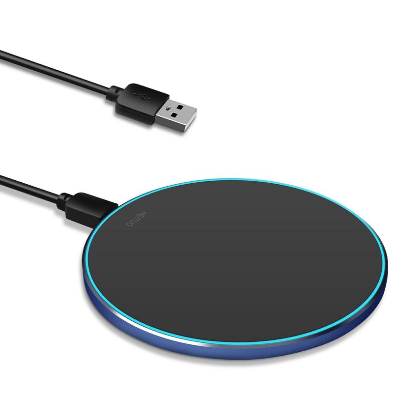 Pad de charge sans fil portatif 2 en 1 Qi 10W Surface miroir pour téléphone portable