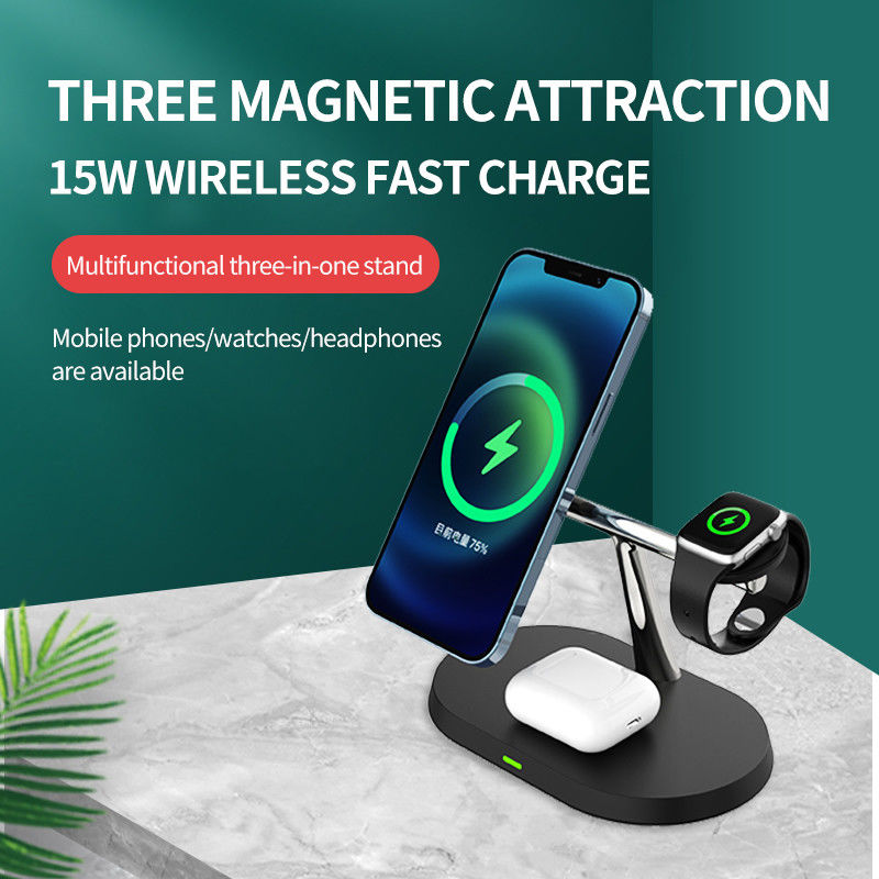 Station de recharge multi-fonction, chargeur sans fil rapide ABS Qi