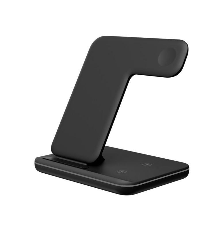 Chargeur sans fil en silicone Qi 3 en 1, chargeur portable de téléphone sans fil 15w