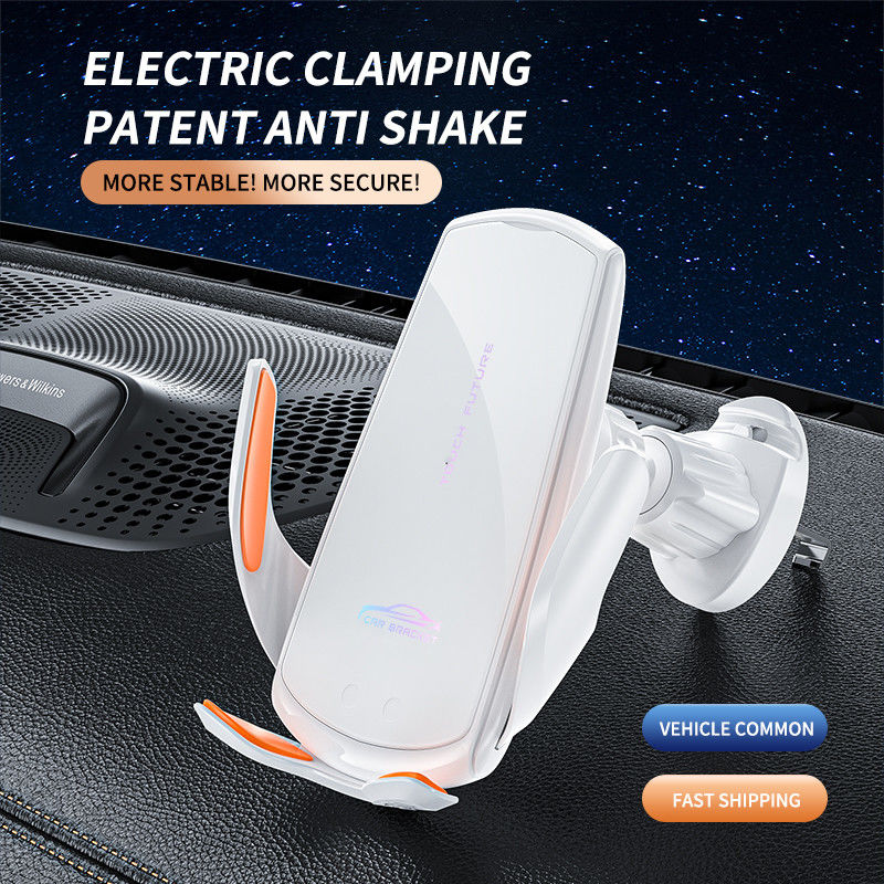Chargeur de voiture sans fil ABS blanc 15w Qi 9V pour téléphone portable